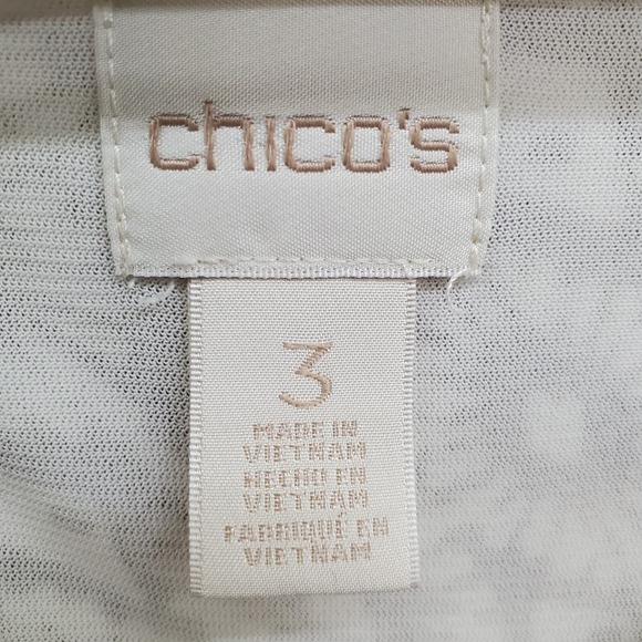 Chico's Womens 3 (XL) Brown Tan Abstract Diamond Print Asymmetric Hem Tunic Top - Picture 9 of 13